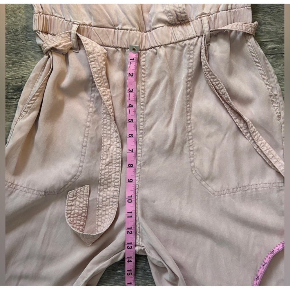 Abercrombie & Fitch Womens Jumpsuit Pink V-Neck Short Sleeve Belted Casual - Picture 6 of 10